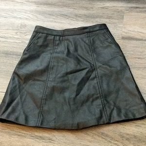Divided Black Pleather Vegan  Mini Skirt Size 0